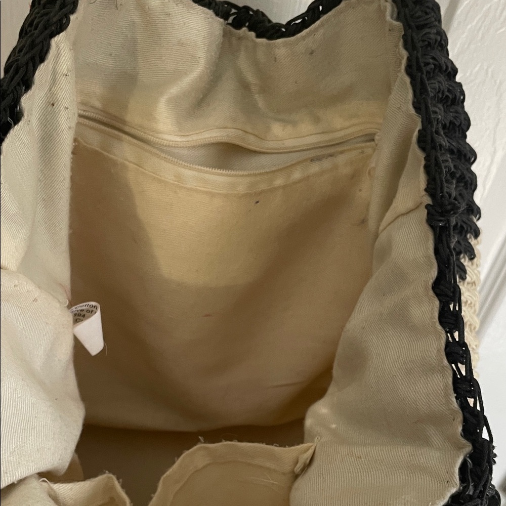 Black and Cream Coastal, Boho Shoulder Bag - Picture 8 of 8